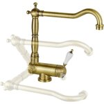 Mitigeur d'�vier de cuisine avec bec rabattable de style r�tro couleur bronze nice 600034bb bronze