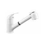 Mitigeur d'�vier de cuisine blanc brillant avec douchette extractible � double jet gattoni mercurio 0220 ...