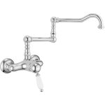 Mitigeur vier mural avec bec articul porta & bini new old 50452cr chrom - blanc