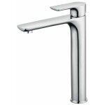 Mitigeur lavabo design � bec haut grand robinet salle de bain chrom� avec mousseur d�montable robinet ...