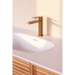 Mitigeur de lavabo en inox horace mod�le bas cartouche c�ramique �25 bass cuivre bross�