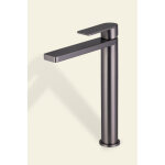 Mitigeur de lavabo en inox horace mod�le haut cartouche c�ramique �25 bass gris m�tal