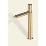 Mitigeur de lavabo en inox milton mod�le haut cartouche c�ramique �25 bass or bross�