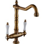 Mitigeur de lavabo robinet de cuisine antique, pivotant � 360 �, robinet d'�vier � deux poign�es, mitigeur ...
