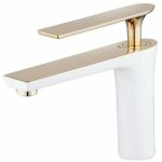 Mitigeur de lavabo robinet d'�vier de salle de bain blanc / or peinture mitigeur de lavabo mitigeur lavabo ...