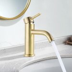 Mitigeur de lavabo robinet de salle de bain monocommande tube en laiton robinet d'�vier eau chaude et ...