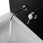 Mitigeur robinet mural de lavabo pour salle de bains, chrom� poli