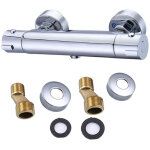 Mitigeur thermostatique mural , mitigeur de douche thermostatique rond � fixation murale pour baignoire ...