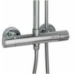 Mitigeur thermostatique rond double sortie pour colonne douche - chrom�