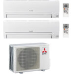 Mitsubishi electric - climatiseur mitsubishi smart line r32 msz - hr dual split inverter 12000 + 12000 ...