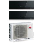 Mitsubishi electric - dual split climatiseur r�versible s�rie kirigamine zen black msz - ef 7 + 18 avec ...