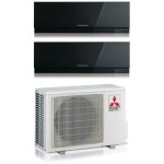 Mitsubishi electric - dual split inverter air conditioner series kirigamine zen black msz - ef 7 + 12 ...