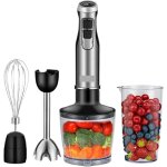 Mixeur plongeant 4 en 1 haute puissance 1200 w avec hachoir et gobelet � smoothie, lames en acier inoxydable ...