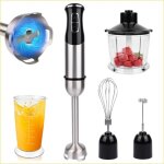 Mixeur plongeur multifonction, 21 vitesse et mode turbo, verre doseur, bol hachoir, fouet, b�ton � mousse ...