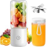 Mixeur portable, mini blender avec 8 lames usb rechargeable mlangeur, 380ml fruit mixer juicer, personnel ...