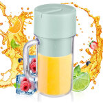 Mixeur portable pour shakes et smoothies, mini mixeur de 340 ml avec poign�e, 6 lames, �tanche, rechargeable ...