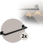 Ml - design - 2x tringle � v�tements d'angle, p12xl60 cm, noir, acier inoxydable, tringle de penderie ...