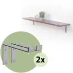 Ml - design - lot de 4 supports d'�tag�re 25x4x14, 5 cm, en m�tal, gris, style industriel, forme de l, ...
