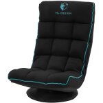 Ml - design fauteuil de sol gaming noir - turquoise, pivotant 360�, mod�le de jeu pliable avec appui ...