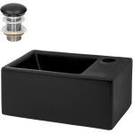Luxebath - ml - design lavabo en cramique noir mat, 35, 5x20, 5x12, 5 cm, vasque  poser rectangulaire, ...