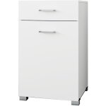 Ml - design meuble bas de salle de bain, blanc, 50 x 78, 5 x 45 cm, avec 1 tiroir et 1 panier � linge, ...