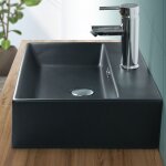 Luxebath - ml - design vasque  poser lavabo salle de bain 510 x 360 mm en cramique noir mat rectangulaire ...