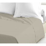 Home linge passion - drap plat coton 57 fils beige crme 240 x 300 cm