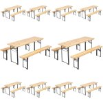 Mob event pro - ensemble brasserie table et bancs bois 180 cm - lot de 10