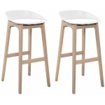 Mob - in - lot de tabourets de bar en ch�ne et assise plastique 75cm