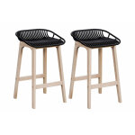 Mob - in - lot de chaises d'lot et bar en chne et assise plastique 65cm
