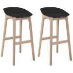Mob - in - lot de chaises d'îlot et bar en chêne et assise plastique 65cm Mob - in - lot de chaises d'îlot et bar en chêne et assise plastique 65cm