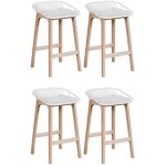 Mob - in - lot de chaises d'lot et bar en chne et assise plastique 65cm
