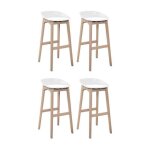 Mob - in - lot de chaises d'lot et bar en chne et assise plastique 65cm