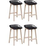 Mob - in - lot de chaises d'lot et bar en chne et assise plastique 65cm