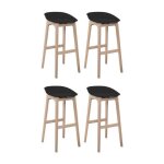 Mob - in - lot de chaises d'îlot et bar en chêne et assise plastique 65cm Mob - in - lot de chaises d'îlot et bar en chêne et assise plastique 65cm