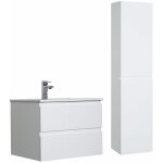 Mob - in - ensemble meuble simple vasque 60cm avec vaque et colonne sorrento - blanc Mob - in - ensemble meuble simple vasque 60cm avec vaque et colonne sorrento - blanc