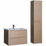 Ensemble meuble simple vasque 60cm avec vasque et colonne sorrento décor chêne Ensemble meuble simple vasque 60cm avec vasque et colonne sorrento décor chêne