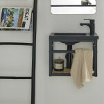 Meuble lave - mains gain de place avec vasque rsine 40x32. 5cm