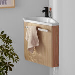 Mob - in - ensemble lave - mains d'angle suspendu avec robinet noir