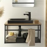 Meuble lave - mains wilo grande largeur avec vasque résine 60cm Meuble lave - mains wilo grande largeur avec vasque résine 60cm