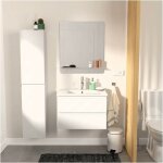 Mob - in - ensemble meuble simple vasque blanc 60cm + vasque + miroir + colonne Mob - in - ensemble meuble simple vasque blanc 60cm + vasque + miroir + colonne