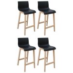 Mob - in - lot de tabourets de bar et d'lot en chne et assise plastique 65cm