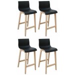 Mob - in - lot de tabourets de bar et d'lot en chne et assise plastique 65cm