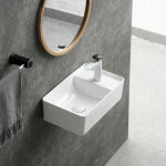 Mob - in - vasque � poser ou � suspendre rectangle en c�ramique 43x26, 5cm