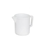 Mobil plastic - pichet doseur gradue' en polye'thyle'ne de 1 litre pot blanc avec anse