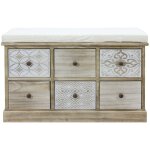 Mobili rebecca - rebecca mobili banc commode beige 6 tiroirs assise rembourre 49x77, 5x35