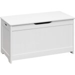 Mobili rebecca - rebecca mobili coffre de rangement banc avec couvercle en bois pour jouets enfants blanc ...