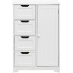 Mobili rebecca - rebecca mobili meuble multifonction 4 tiroirs 1 porte bois blanc meuble de salle de ...