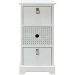 Mobili rebecca - rebecca mobili table de chevet 3 tiroirs bois mdf blanc gris, moderne pour salle de ...