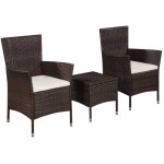 Mobilier de bistro 3 pcs rsine tresse marron vidaxl